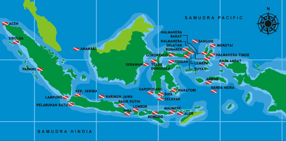 indonesian dive destination map